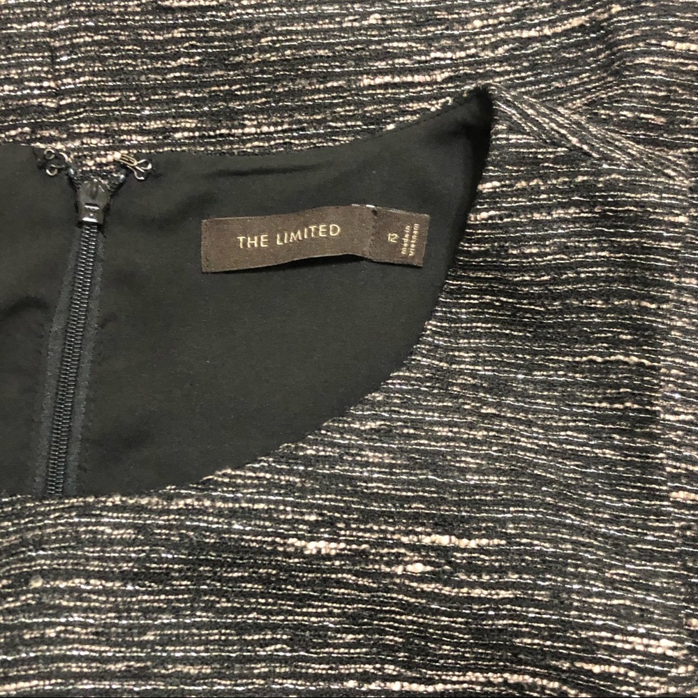 The Limited Black Shimmer Tweed Fit & Flare Dress - Picture 4 of 6